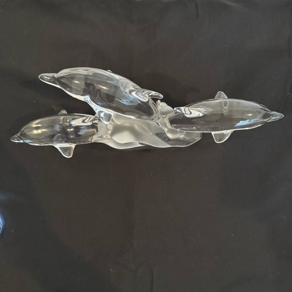 Lenox Crystal Dolphin Trio of Leaping Sculpture - Picture 6 of 13
